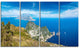"Capri Island in Italy" Photography Canvas Print, 4 Panels, 48"x28"
