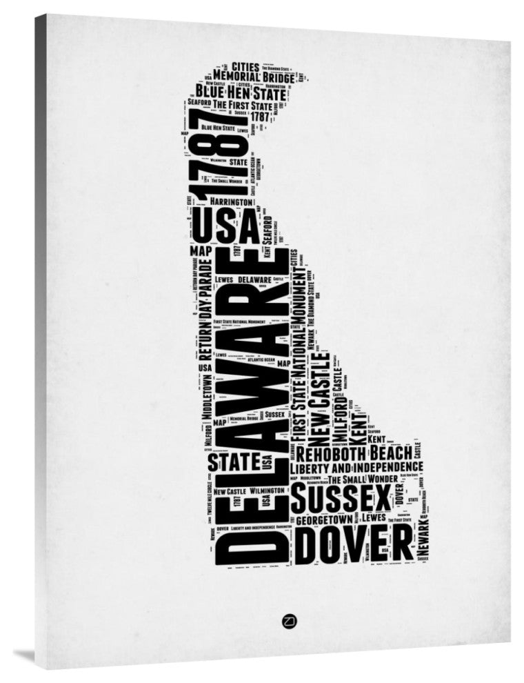 "Delaware Word Cloud 2" Fine Art Print