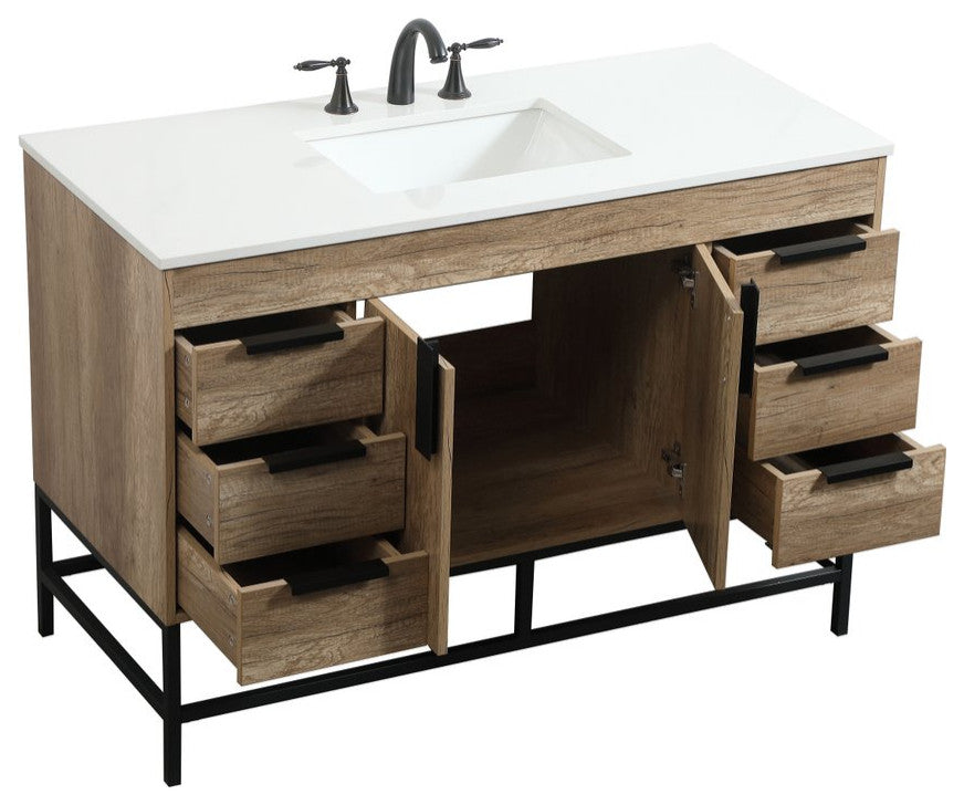 Home Living 22" Modern Natural Oak-Light Bathroom Vanity