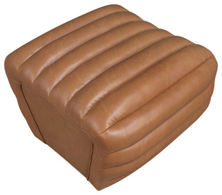 Vega Upholstered Ottoman, Cognac, Vegan Leather