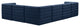 Quincy Velvet Upholstered 6-Piece L-Shaped Modular Sectional, Navy