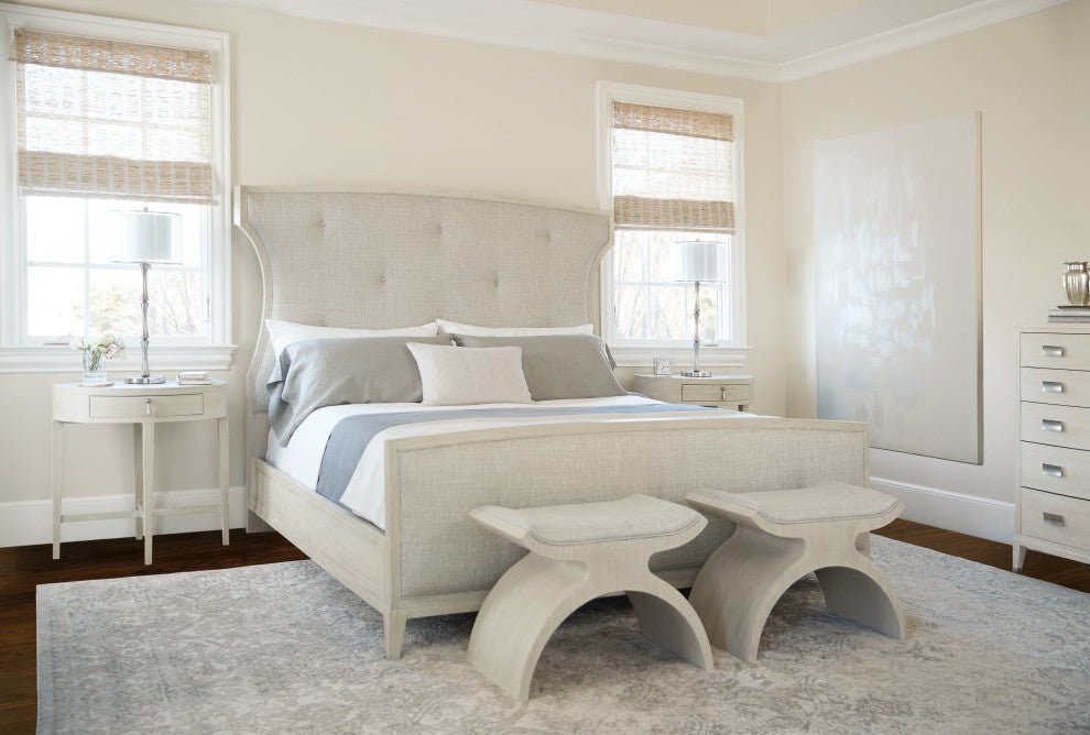 Bernhardt East Hampton Oval Nightstand, Cerused Linen