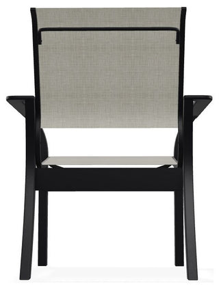 Leeward Sling Stackable Outdoor Dining Chair, Ella/Black