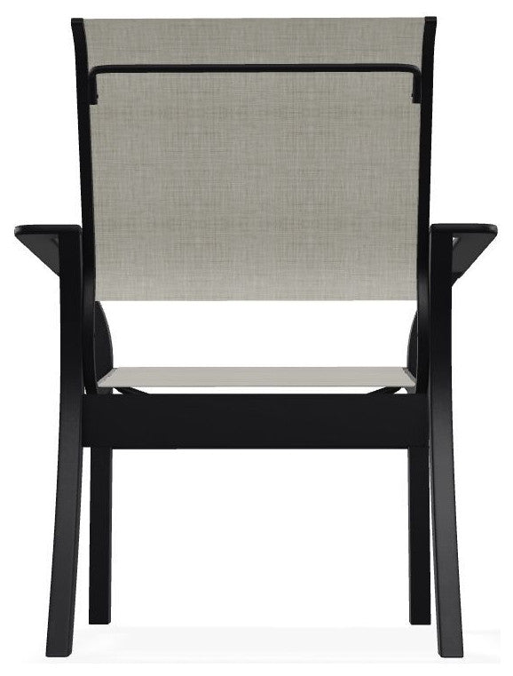 Leeward Sling Stackable Outdoor Dining Chair, Ella/Black