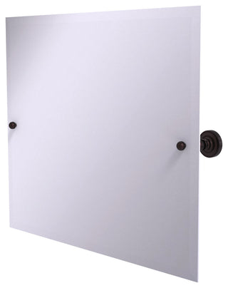 Frameless Landscape Tilt Mirror with Beveled Edge, Antique Bronze