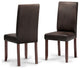 Acadian Parson Dining Chair, Set of 2, Distressed Brown Faux Leather