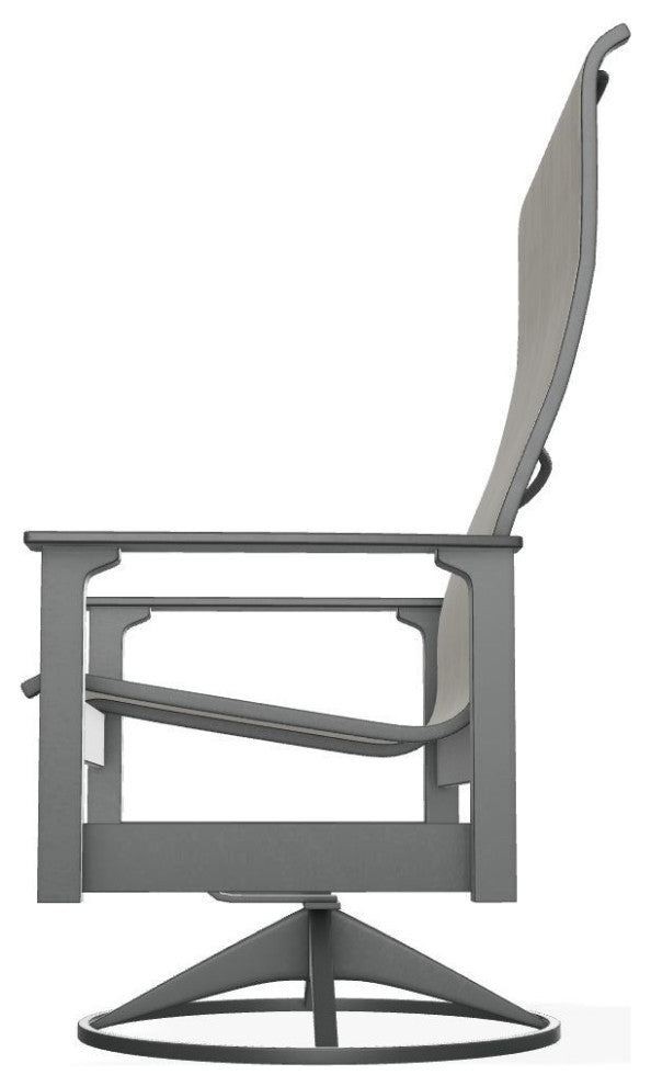 Leeward Sling Outdoor Swivel Rocker, Smoke/Graphite