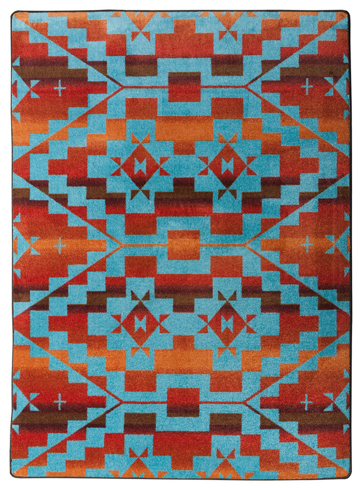 Sacred Trail Rug, Red Burst, 7'8x10'9