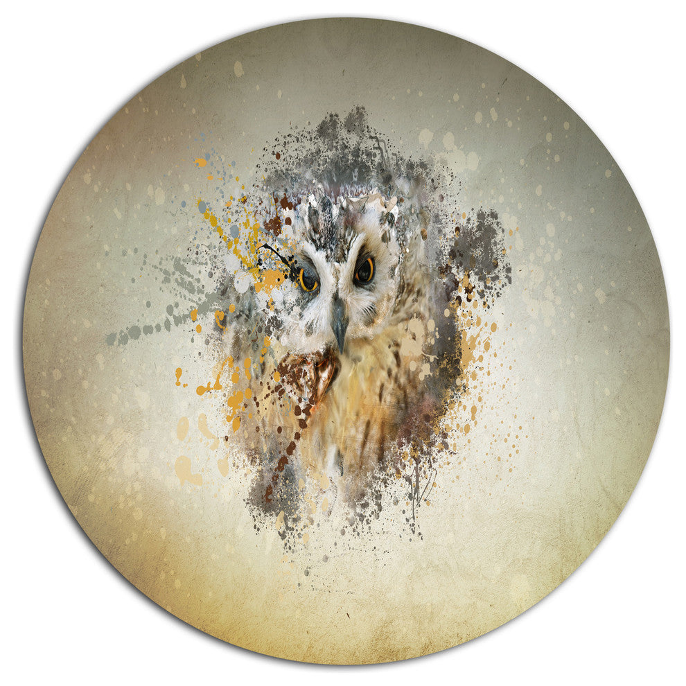 Gracing Owl, Animal Round Wall Art, 36"