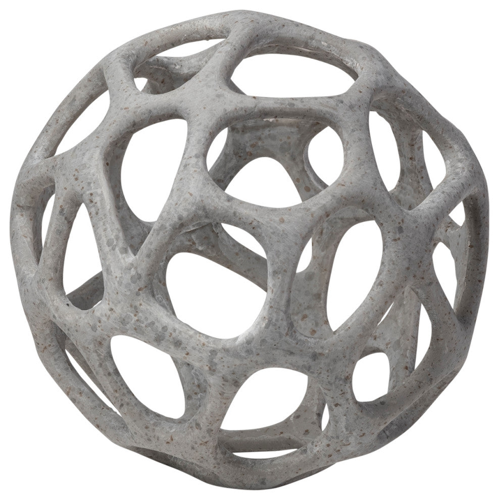 Spiro 6Lx6W Off-White Hollow Decorative Orb