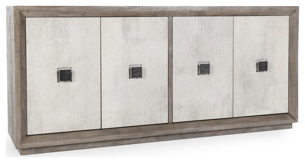 Denver Distressed Gray Sideboard Buffet, 4-Door