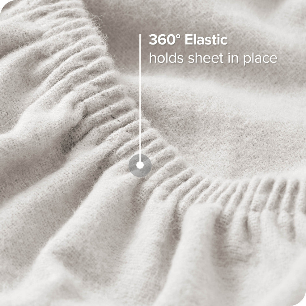 Bare Home Cotton Flannel Sheet Set, White, Twin Xl