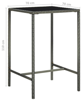 vidaXL Patio Bar Set Bistro Set Bar Stool with Cushions 5 Piece Poly Rattan Gray