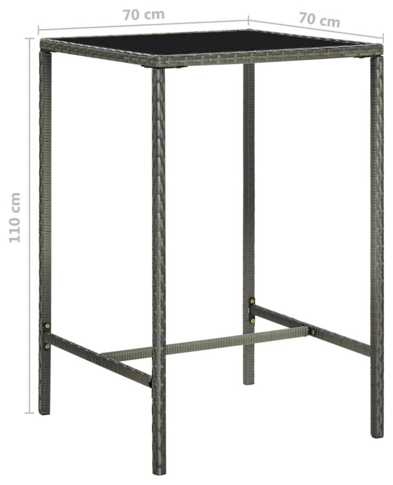 vidaXL Patio Bar Set Bistro Set Bar Stool with Cushions 5 Piece Poly Rattan Gray