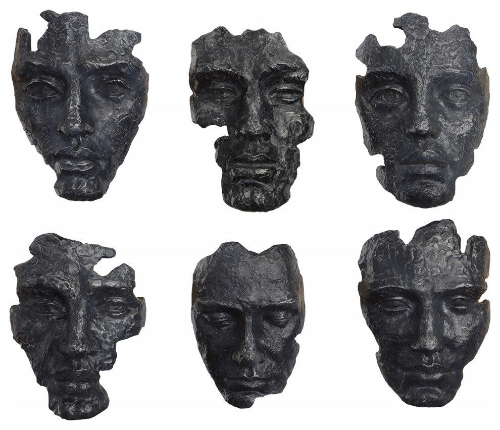 Uttermost 04350 Self-Portrait Metallic Wall Decor, 6-Piece Set