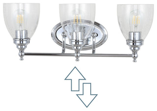 Marais Metal/Glass LED Vanity Light, Chrome, Width: 22.25"