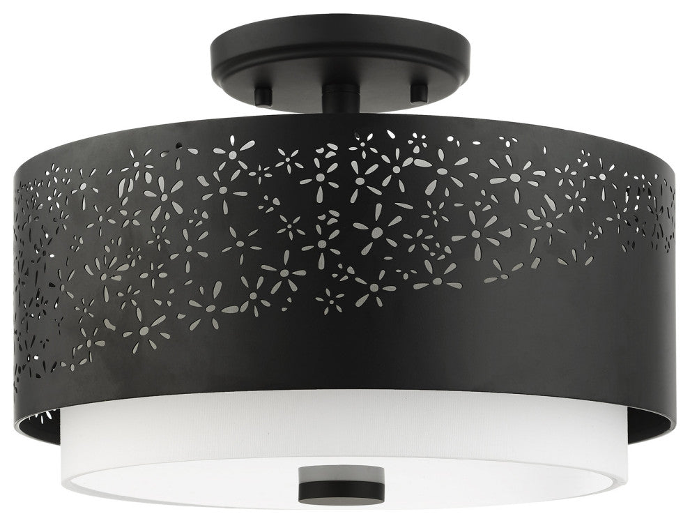 Black Stylish, Transitional, Intricate, Urban Semi Flush