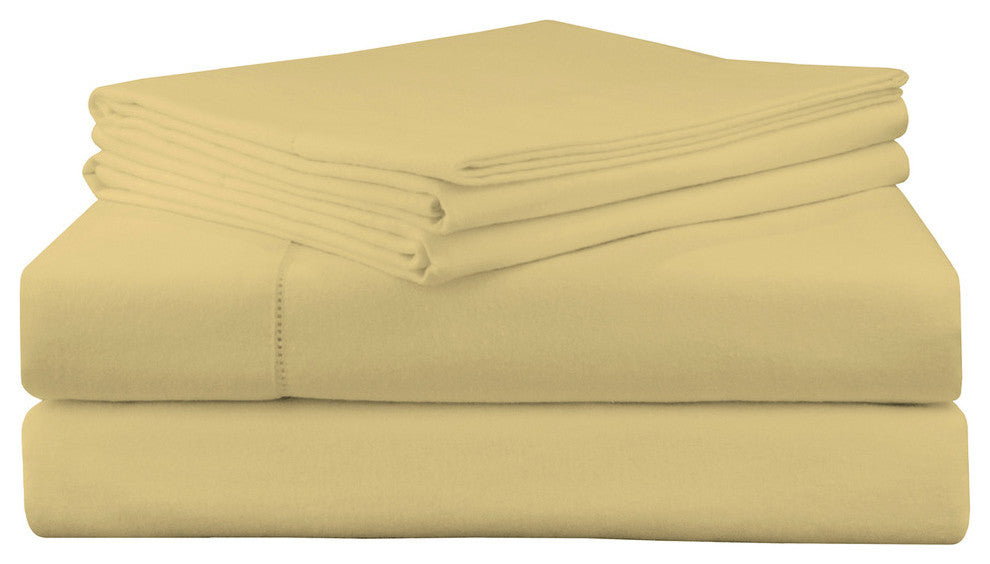 Pointehaven 200 GSM Flannel Sheet Set, Straw, Cal King