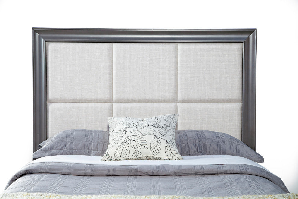 Lorraine California King Storage Footboard Platform Bed, Dark Grey