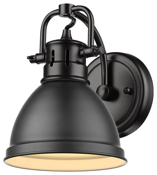 Golden Lighting 3602-BA1-BLK Duncan 9\" Tall Bathroom Sconce - Black / Matte
