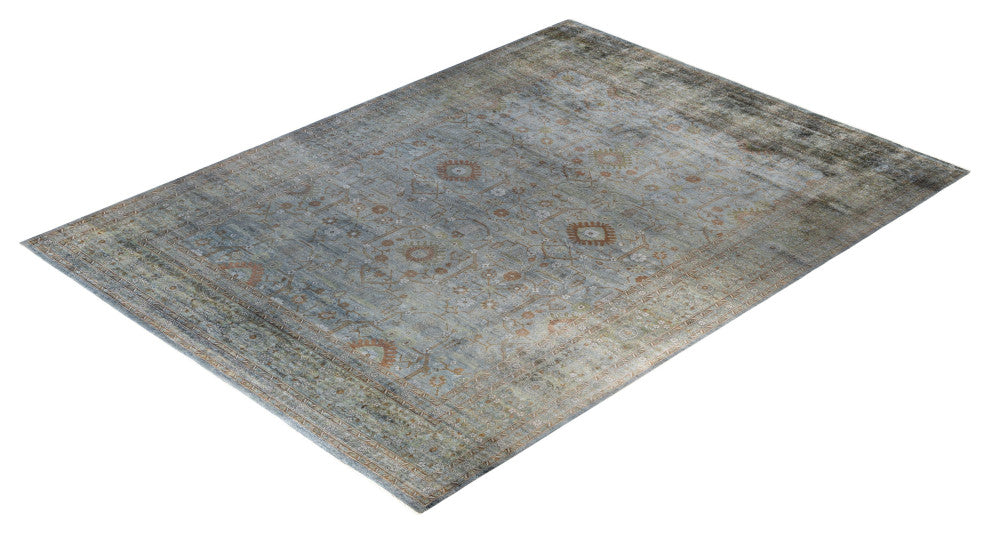 Overdyed One-of-a-Kind Hand-Knotted Area Rug Gray, 10' 1" x 13' 9"