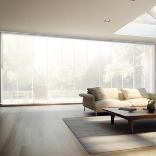 Navajo White 12-Panel Track Extendable Vertical Blinds 140-260"W