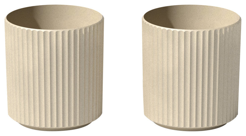 Veradek Demi Series Planter, Sand, 12", 2 Pack