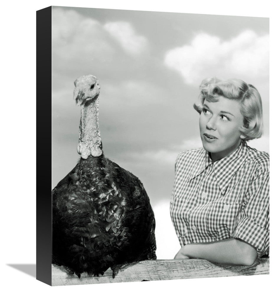 "Doris Day with a Thanksgiving Turkey" Canvas by Hollywood Photo Archive, 13x16"