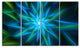 Shining Turquoise Exotic Flower, Floral Canvas Art Print, 48"x28", 4 Panels