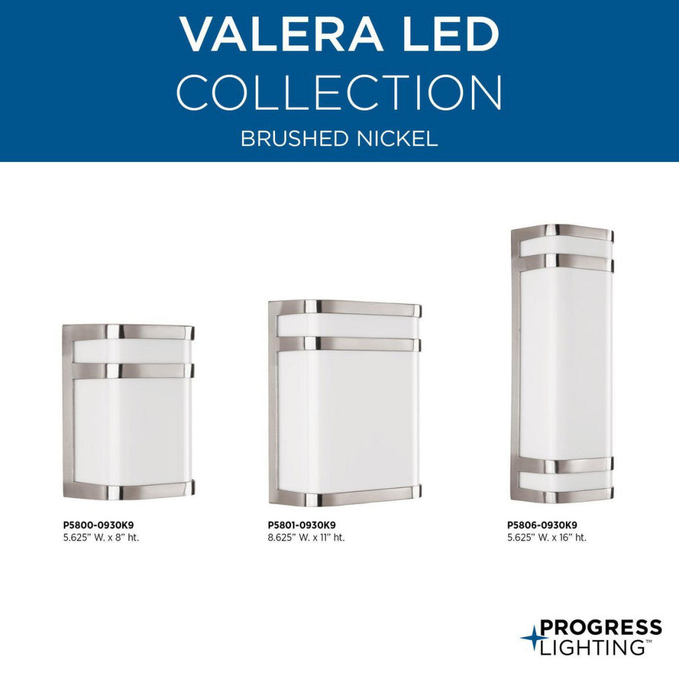 Progress Lighting Valera LED 1-Light Outdoor Lantern, Brushed Nickel, 8.63"x11"