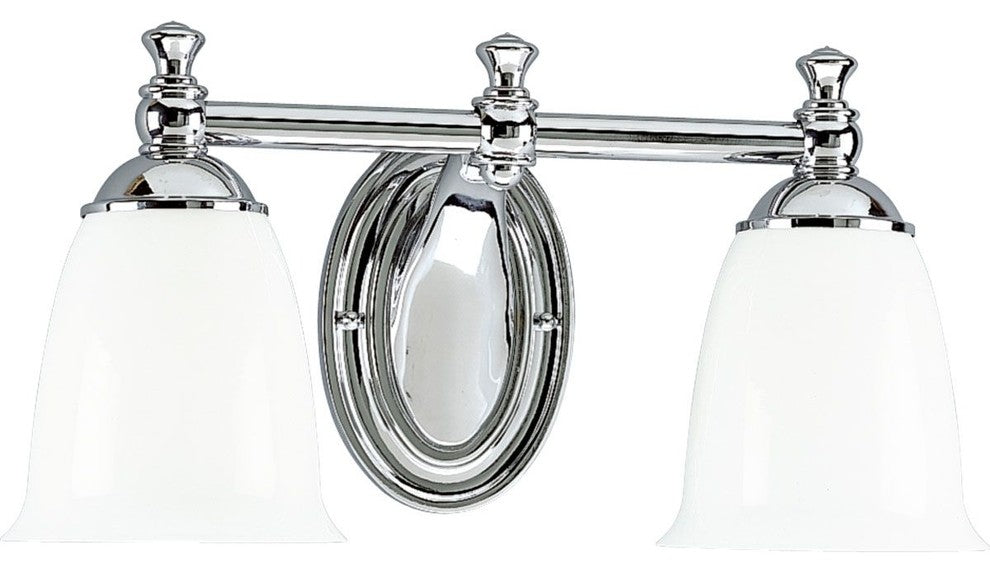 Progress Lighting 2-100W Medium Bath Bracket, Polished Chrome