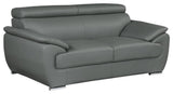 Nestore Premium Genuine Leather Match Loveseat Gray