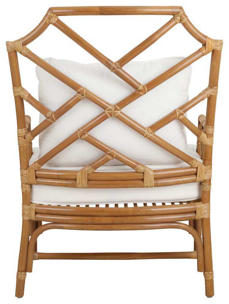 Kara Rattan Accent Arm Chair, Canary Brown