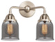 Small Bell Bath Vanity Light, Brushed Satin Nickel, Plated Smoke, Plated Smoke