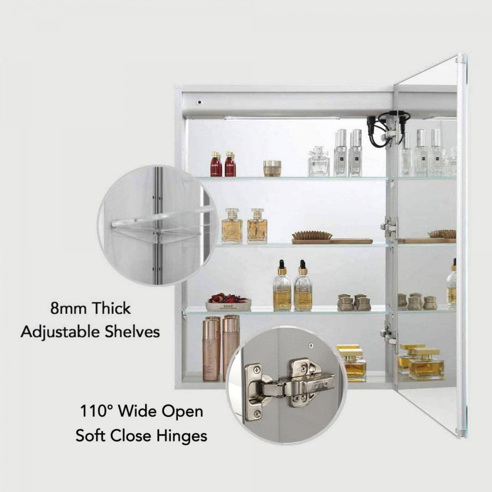 LED Medicine Cabinet With Defogger, 24/R