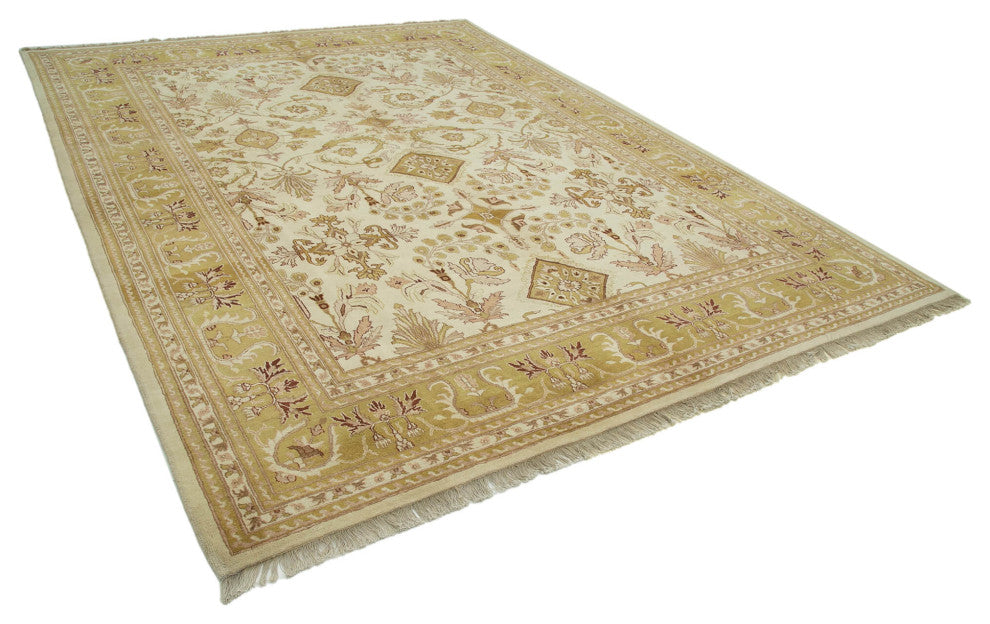 Rug N Carpet - Hand-Knotted Oriental 8' 9" x 11' 11" Pastel Oushak Area Rug
