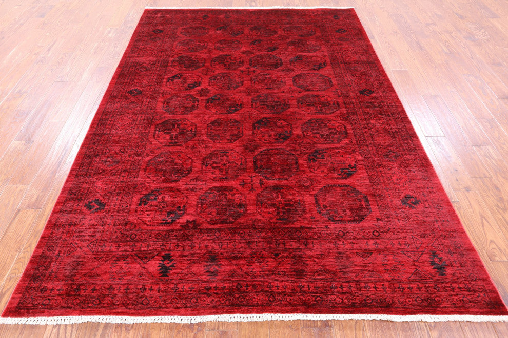 6' 10" X 9' 5" Handmade Bokhara Full Pile Overdyed Wool Rug - Q12745