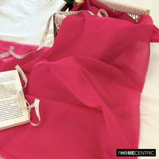 Fuchsia Pink Art Silk Fabric By The Yard, 6 Yards For Curtain, Dress Wholesale