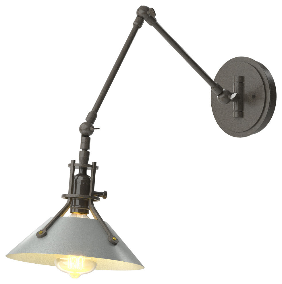 Henry Sconce, Dark Smoke Finish, Vintage Platinum Accents