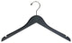 Black Rubberized Wooden Top Hangers With Notches, Box of 100