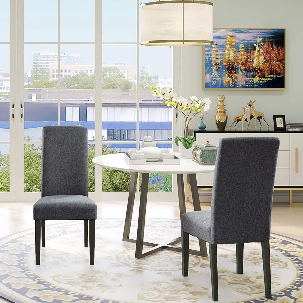 Rochefort Synthetic Leather Armless Set of 2-Pieces Dining Room Accent Chair, Gr