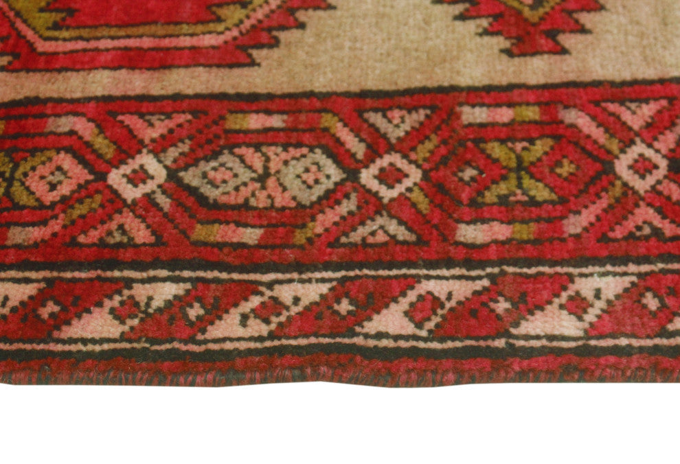 Fine Vintage Distressed Lucian Brown/Red Runner, 3'0x10'0