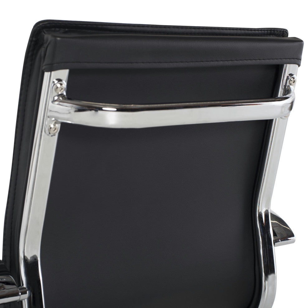 Carlo Office Chair in Black Leather by Nuevo