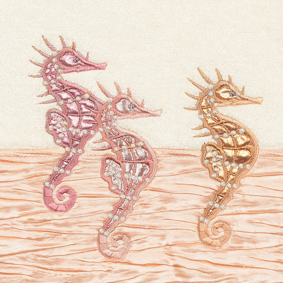 100% Turkish Cotton Sofia Embellished Bath Towel, Cream