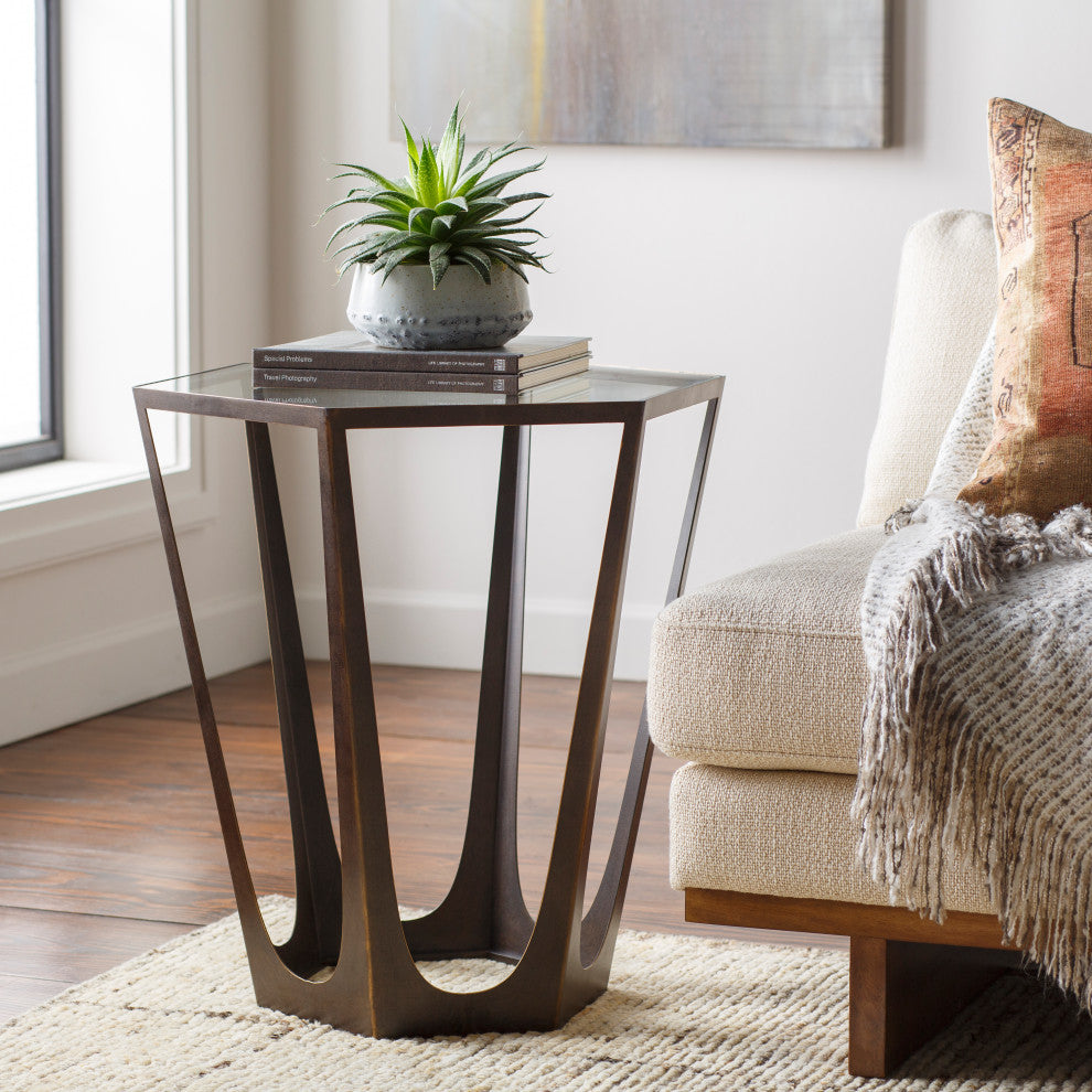 Surya Vortex End Table 24"Hx20"Wx23"D