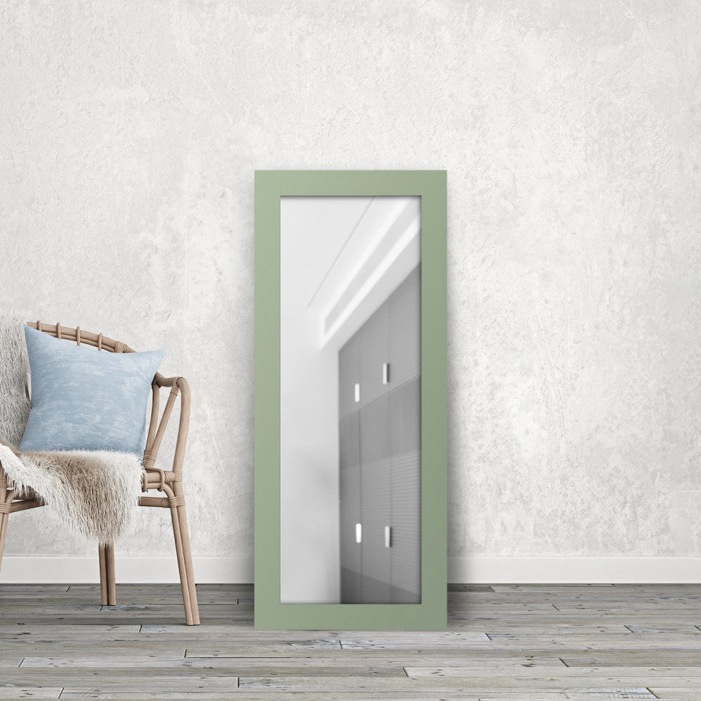 72"x30" Pop of Color Wall/Floor Mirror Art, Sage Green