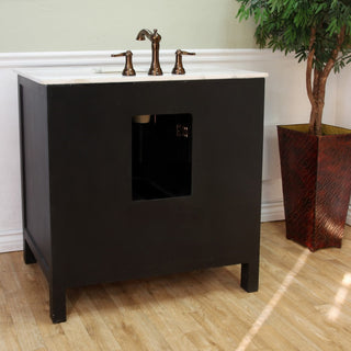 36" Single Sink Vanity-Wood-Ebony
