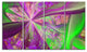 Pink Green Fractal Curves, Abstract Canvas Art Print, 48"x28", 4 Panels