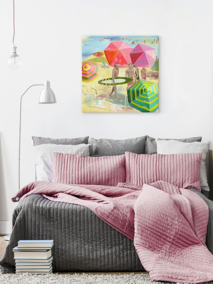 "Surfer Dudes" Painting Print on Wrapped Canvas, 40"x40"