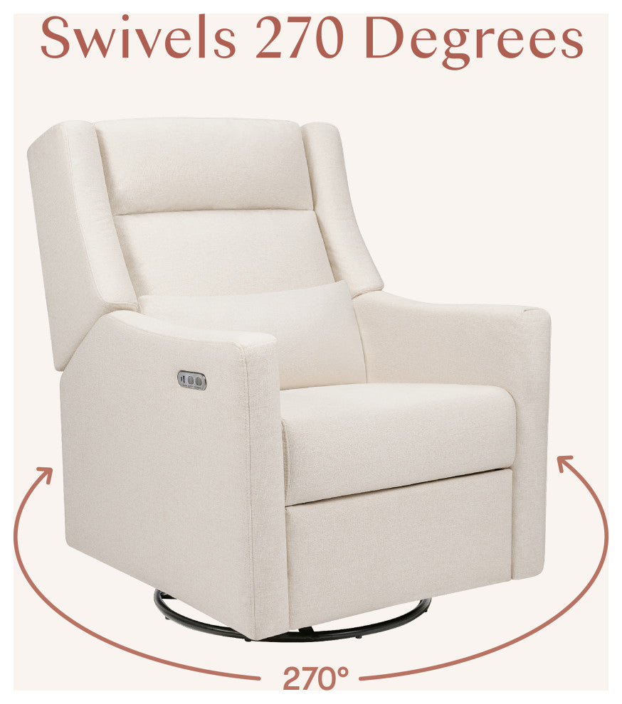 Kiwi Plus Power Glider Recliner w/ Power Headrest, Performance Cream Eco-Weave